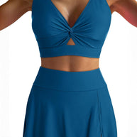 Damen Sportliches Bikini-Set mit modischem Wickeltop und schickem Rock WW