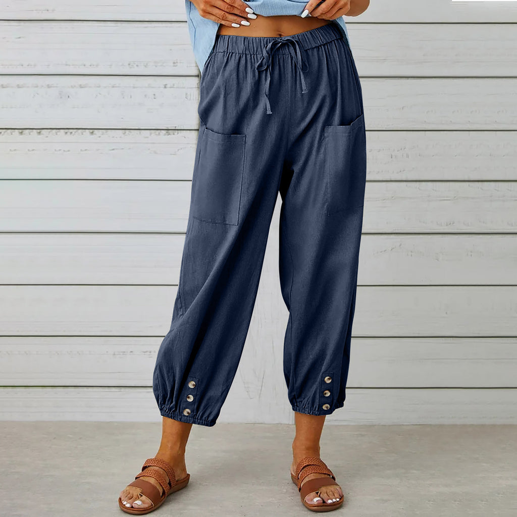 Damen Freizeithose mit elastischem Bund und praktischen Taschen WW