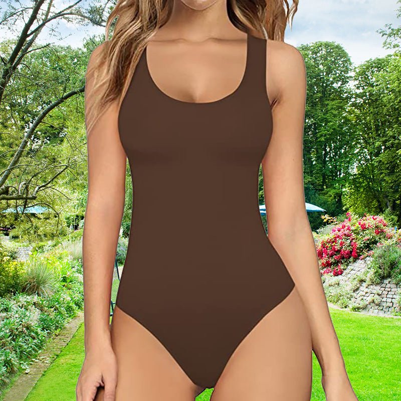 Damen Sportlicher Schwimmanzug mit hohem Rücken und komfortablem Schnitt WW