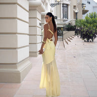 Damen asymmetrisches Abendkleid WW