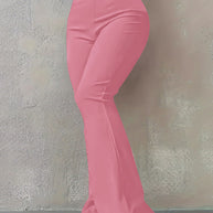 Damen Bootcut-Hose mit hohem Bund und elastischem Taillenband WW