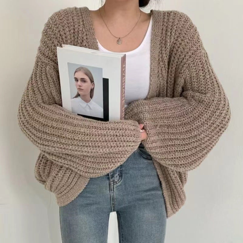 WW | Offener Strickjacke Aus Dickem Strick Für Damen