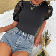 Damen Body mit modischen Netzdetails und elegantem Schnitt WW