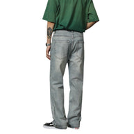 Herren entspannte Bootcut-Jeans mit hohem Bund und lässigem Schnitt WW