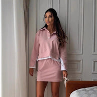 Damen sportliches Set mit Crop-Oberteil und Minirock WW