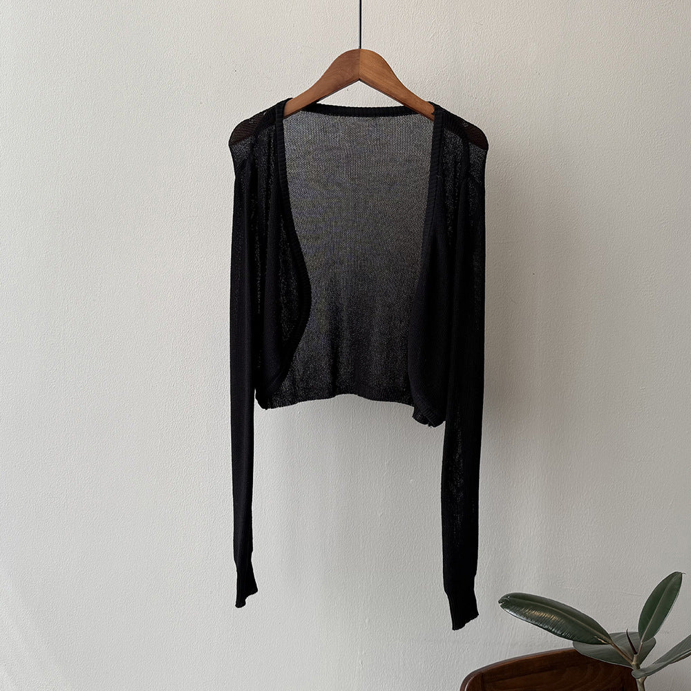 Damen lässige Strickjacke mit offener Front und eleganten Bündchen WW