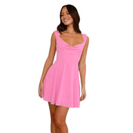 Damen Sommerliches A-Linienkleid mit elegantem Herzausschnitt WW