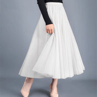 Damen Eleganter Tüllrock mit voluminösem Schnitt und elastischem Bund WW