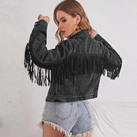WW | Detail Cropped Jacket - Edgy Western Vibe - Denim-Mix - Festivalbereit