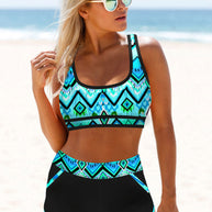 Damen Sport-Bikini-Set mit geometrischem Muster WW