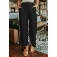 Damen Bequeme Sommerhose mit weit geschnittenem Bein und praktischen Taschen WW