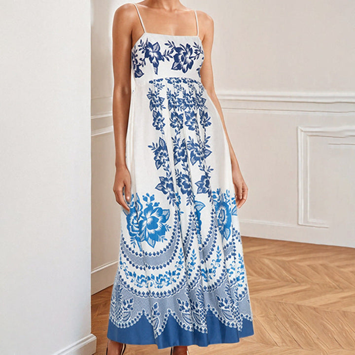 Damen Maxi-Kleid mit elegantem floralen Design und schwingendem Rock W&W Mode