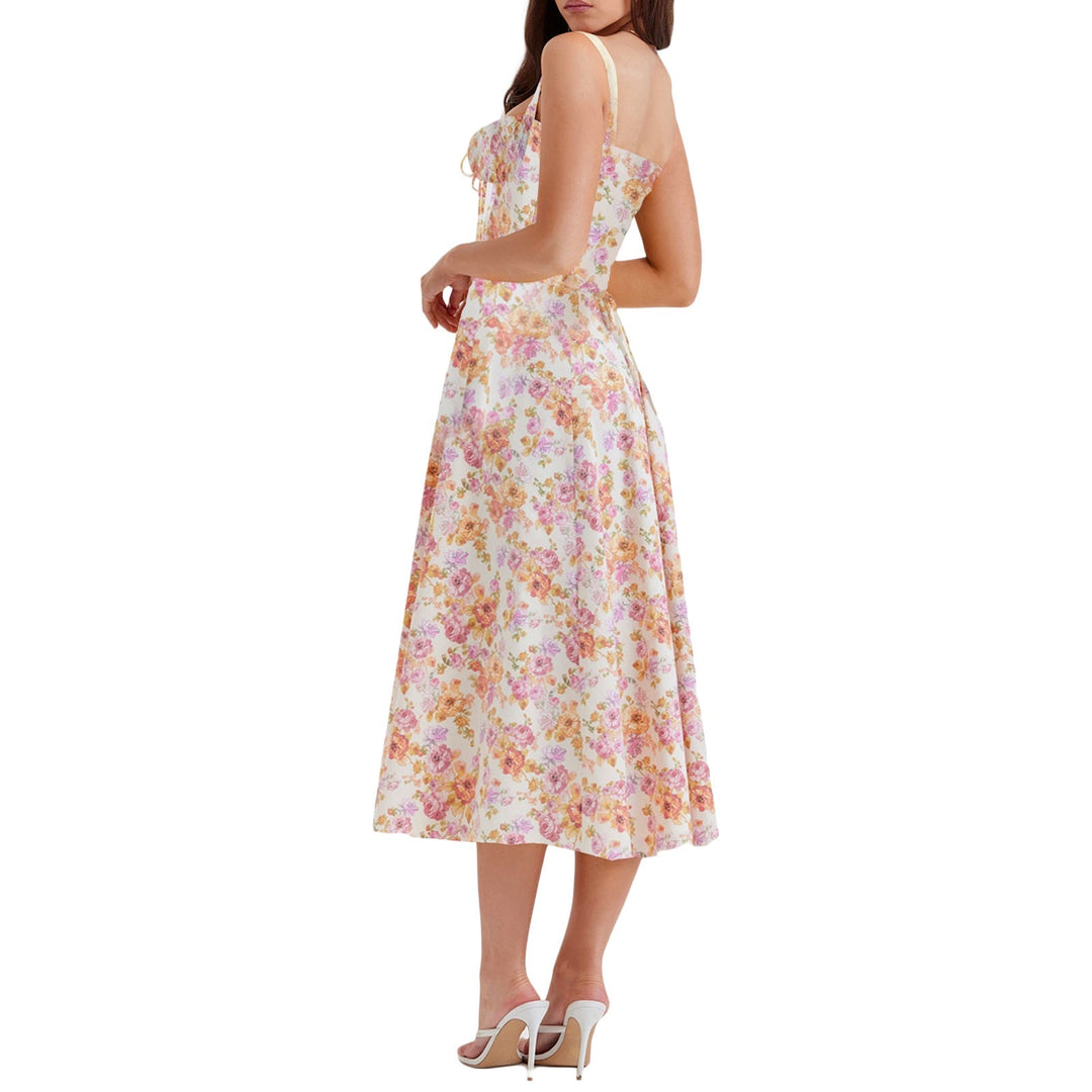 W&W Mode | Gedrucktes Blumenkleid Korsettmodell