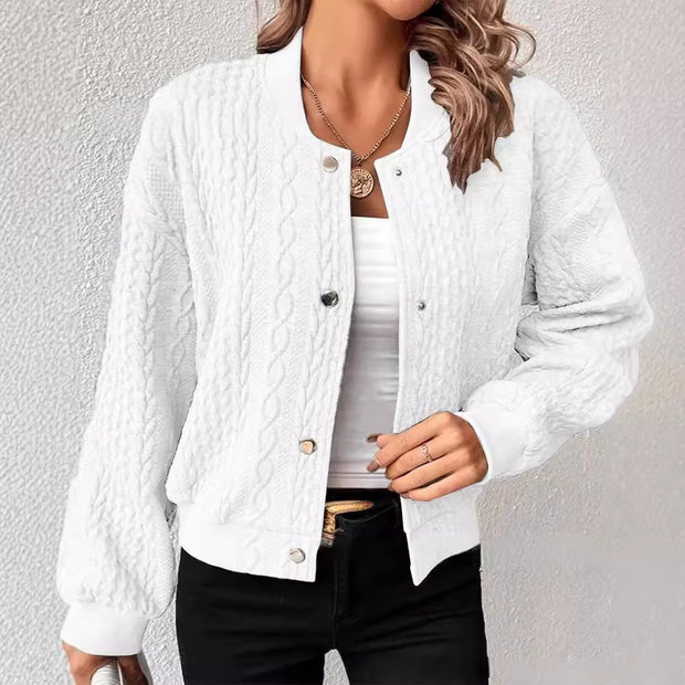 Damen Strickjacke mit Struktur und Knopfleiste WW