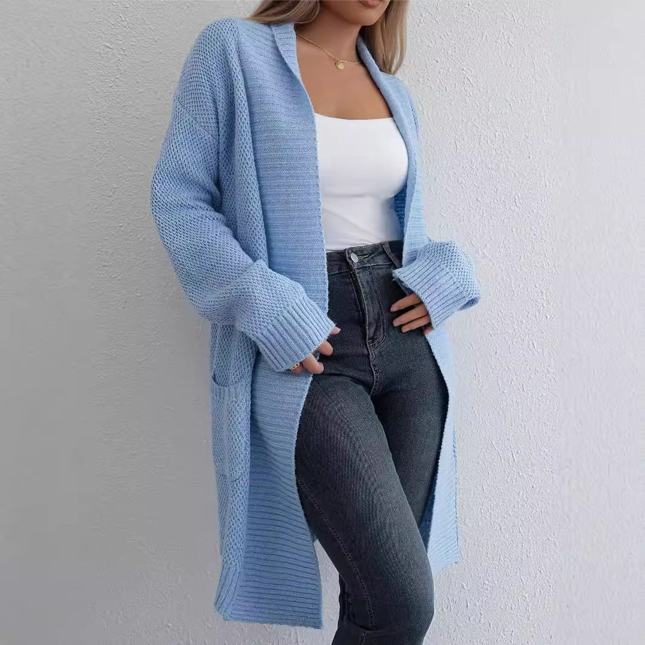 Damen Strickjacke mit offener Vorderseite und lässigem Schnitt WW
