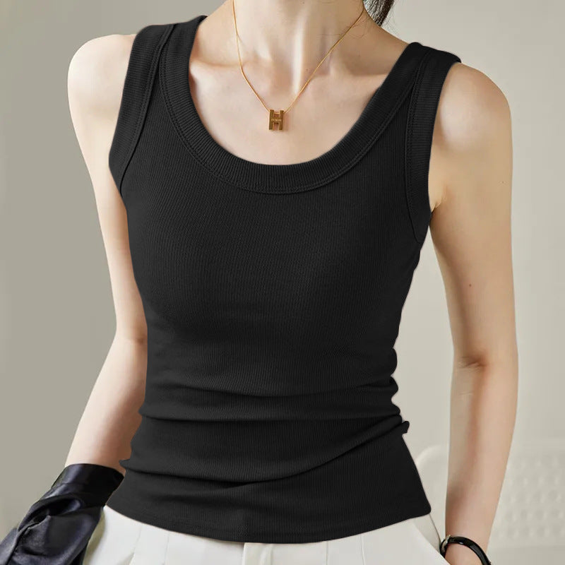 Frau Rippengestricktes Enganliegendes Tanktop WW