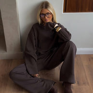 Damen Bequemer und stylischer Oversize Sweat-Anzug mit elastischem Bund WW