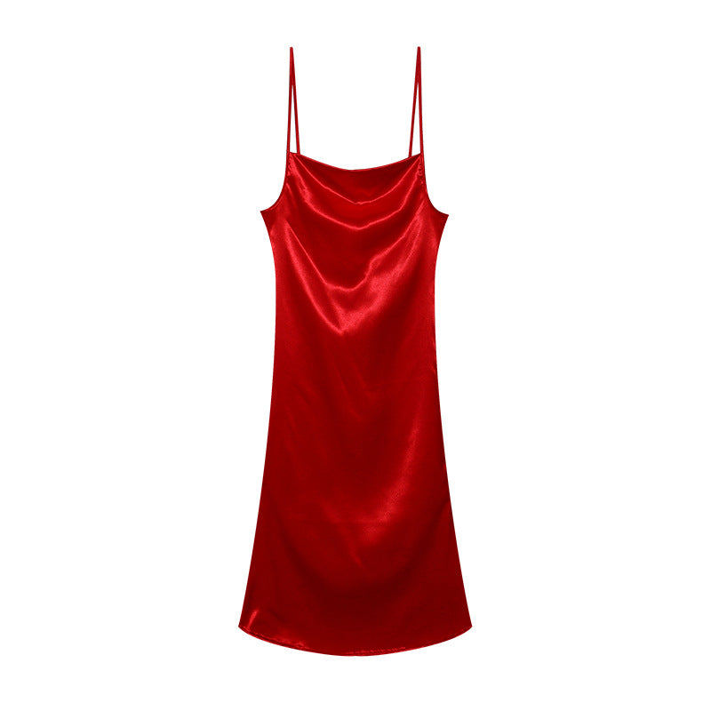Damen Satin Slip Kleid WW