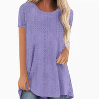 Stylische Damen Kurzarm-Tunika T-Shirt WW
