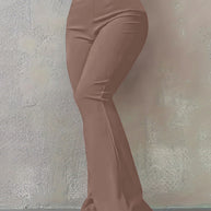 Damen Bootcut-Hose mit hohem Bund und elastischem Taillenband WW