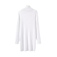 Damen Strickkleid mit hohem Kragen und feinem Rippenmuster WW