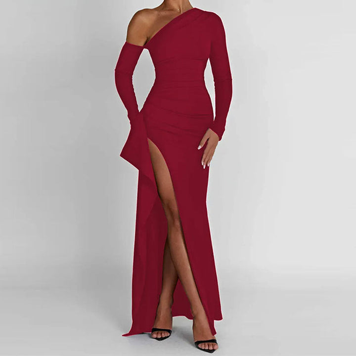 Damen Abendkleid mit asymmetrischem Design und eleganten Drapierungen W&W Mode