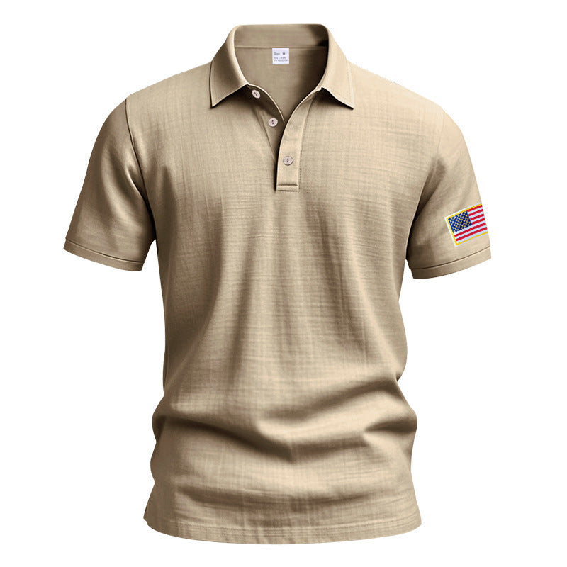 Herren sportliches Poloshirt mit amerikanischem Flaggenmotiv und feuchtigkeitsregulierender Technologie WW