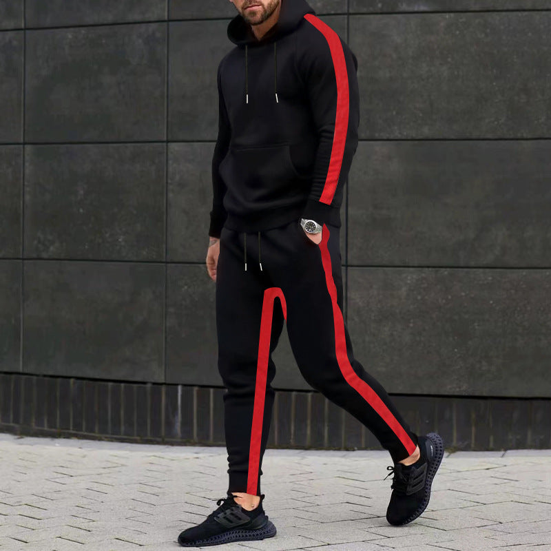 Herren sportlicher Jogginganzug mit kontrastierenden Seitenelementen WW