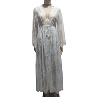 Damen Spitzenkimono mit zauberhaften floralen Applikationen und eleganten Halblangen Ärmeln WW