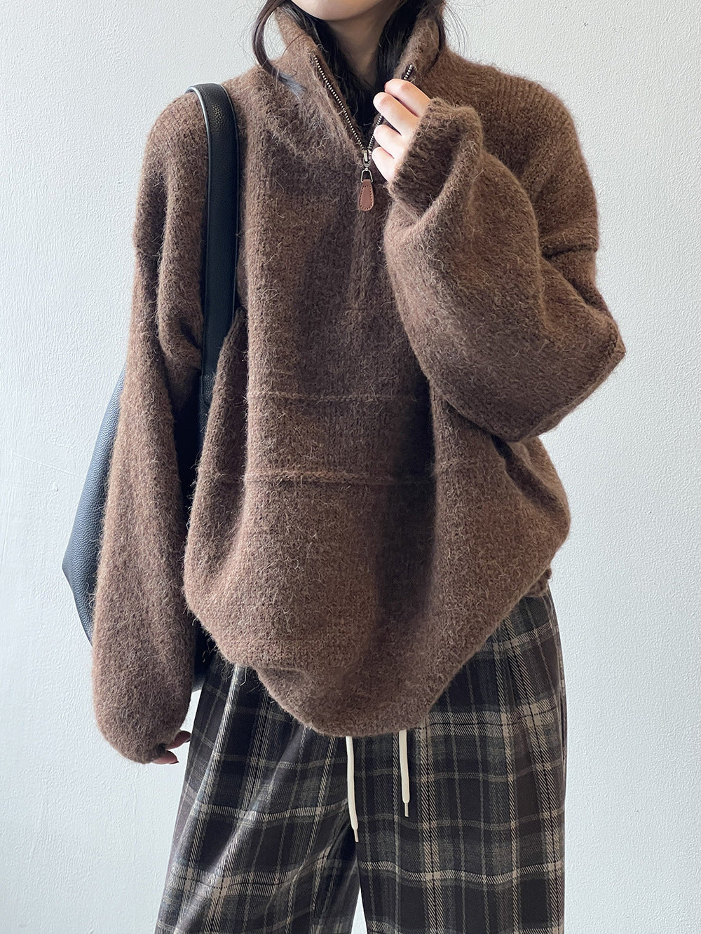 WW Soft Touch Halzip-Pullover mit Stehkragen