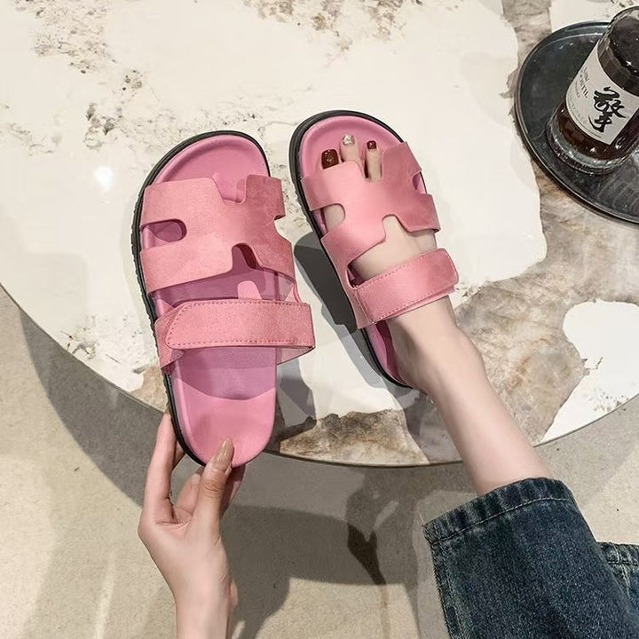 Damen Slip-on-Sandalen mit weichem Material