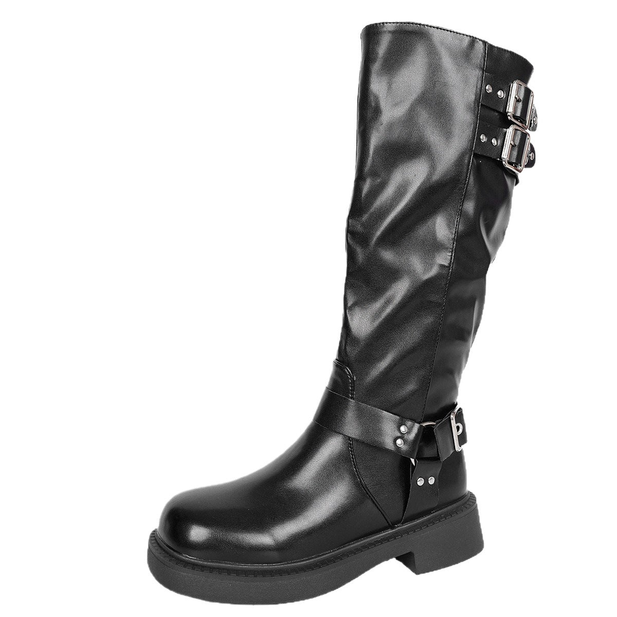 Damen Stiefel mit modischen Schnallen-Details und strapazierfähigem Obermaterial WW