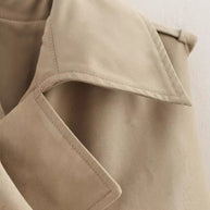 Damen Kurz Cropped Doppelreihige Trenchcoat WW