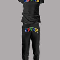 Damen Sportanzug mit motivierendem Aufdruck WW