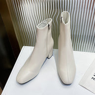 Damen Ankle Boots mit elegantem Blockabsatz und modischem Reißverschluss WW