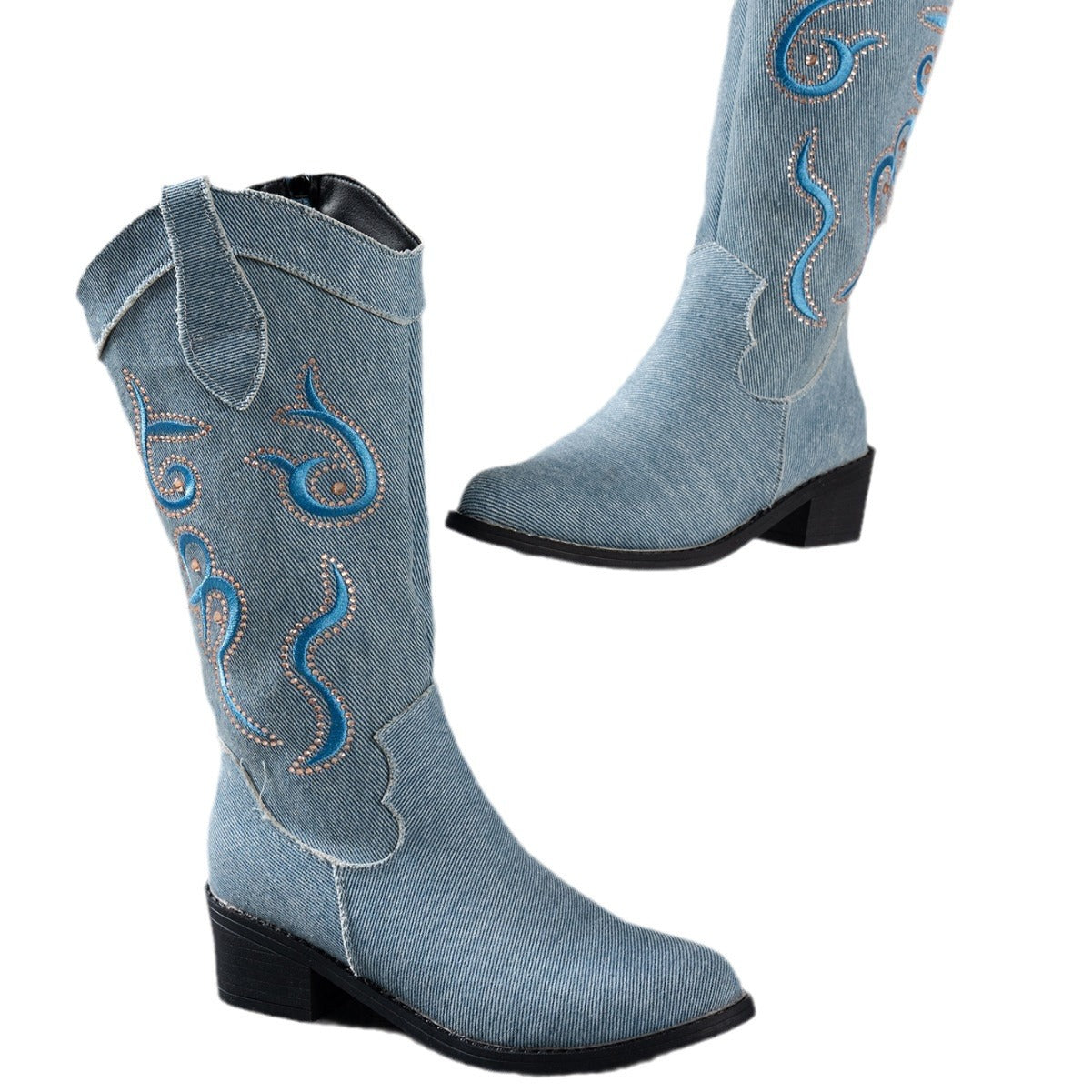 Damen Cowboy-Stiefel mit modischem Stickdesign WW