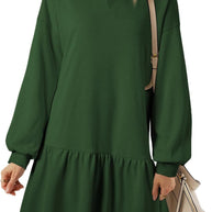 Damen Pulloverkleid mit Volant-Saum und lässigem Schnitt WW