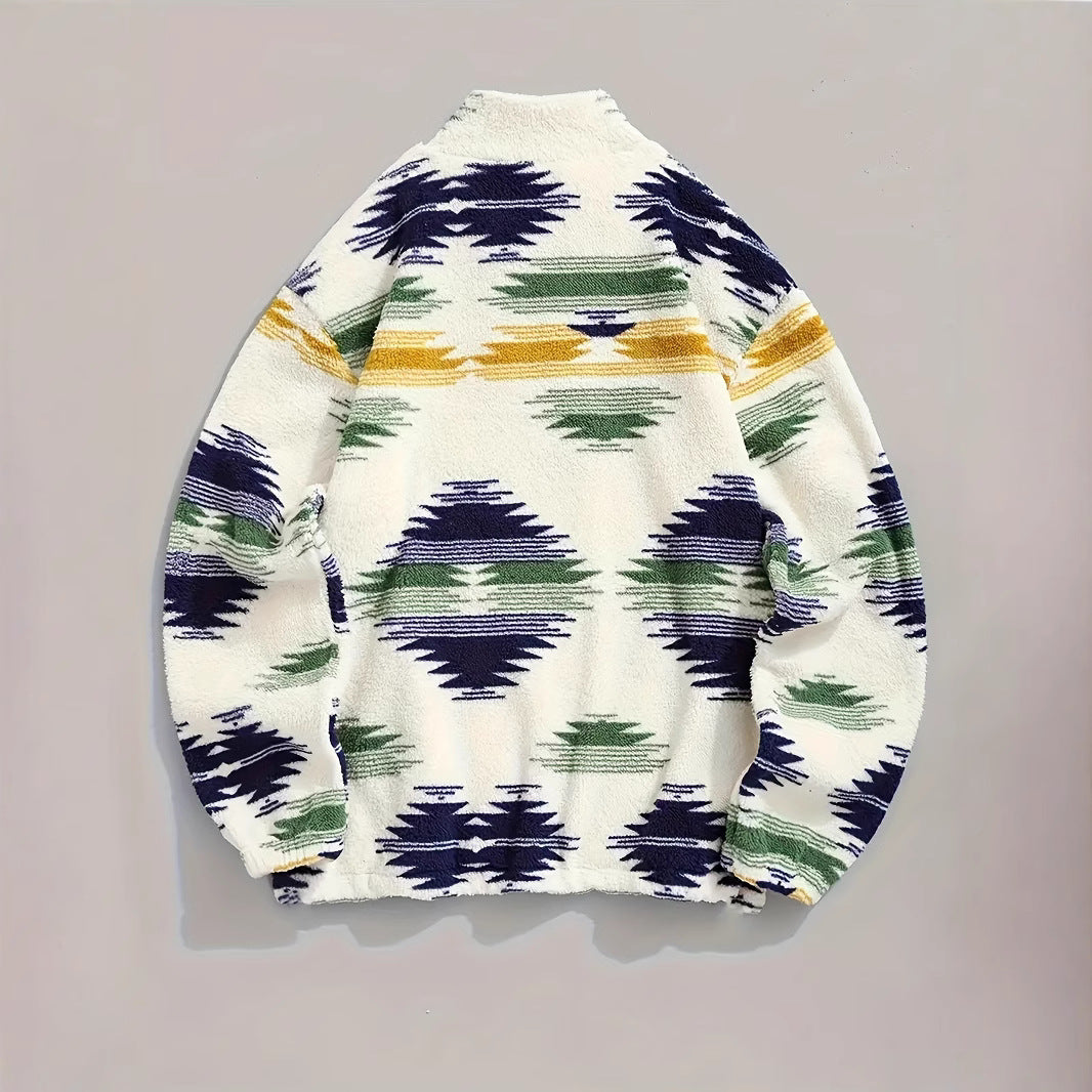 – Gewebte Jacke mit bedrucktem Kragen