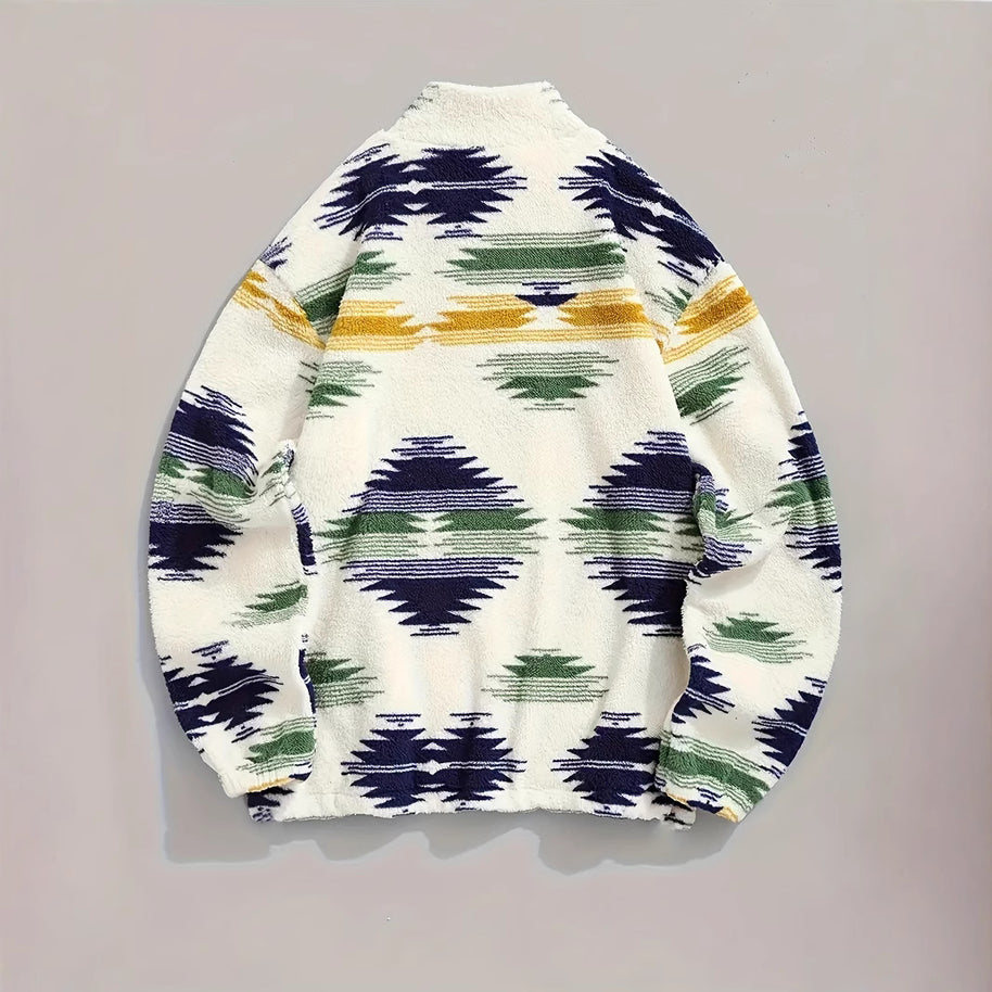 – Gewebte Jacke mit bedrucktem Kragen