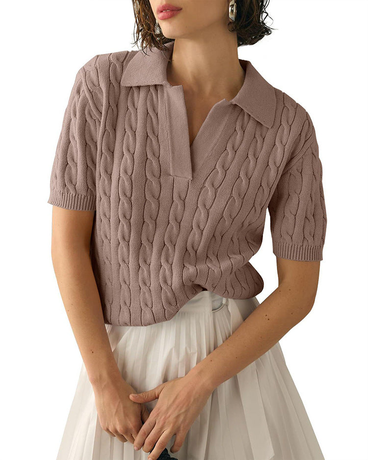 W&W Mode | Polo-Kragen Twist Strickpullover
