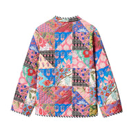 Damen Steppjacke mit buntem Patchwork-Design WW