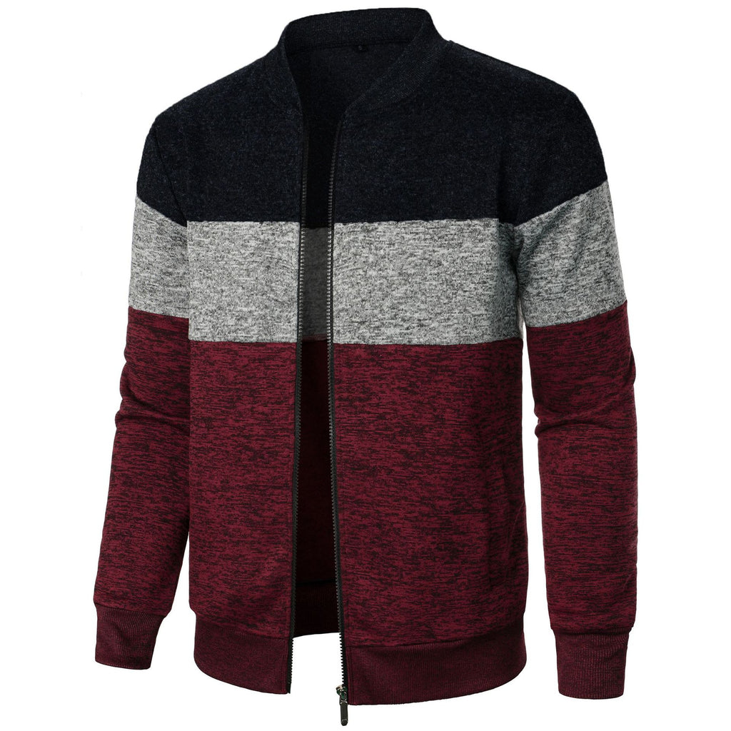 Herren Sportliche Sweatjacke mit modernem Streifenmuster und elastischem Abschluss WW