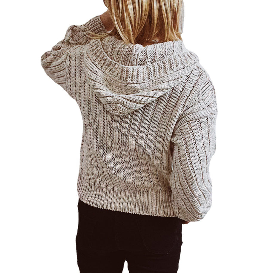 Damen Strickjacke mit auffälligem Reißverschluss und lässigem Schnitt WW