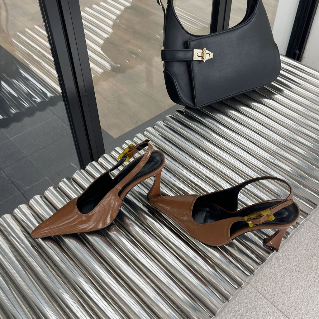 Damen Slingback Pumps mit exotischem Leopardenmuster und raffiniertem Schnitt WW