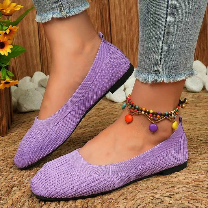 Damen Komfortable und modische Ballerinas mit strukturiertem Obermaterial W&W Mode