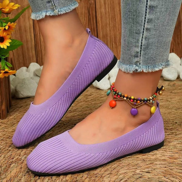 Damen Komfortable und modische Ballerinas mit strukturiertem Obermaterial W&W