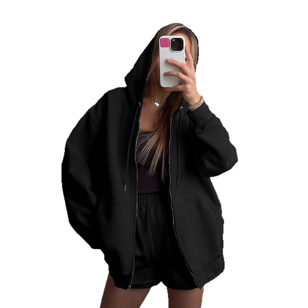 Damen bequeme Sweatshorts mit Oversized Hoodie WW
