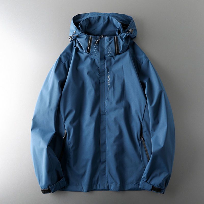 Unisex-Jacke mit Kapuze aus wasserabweisendem Material