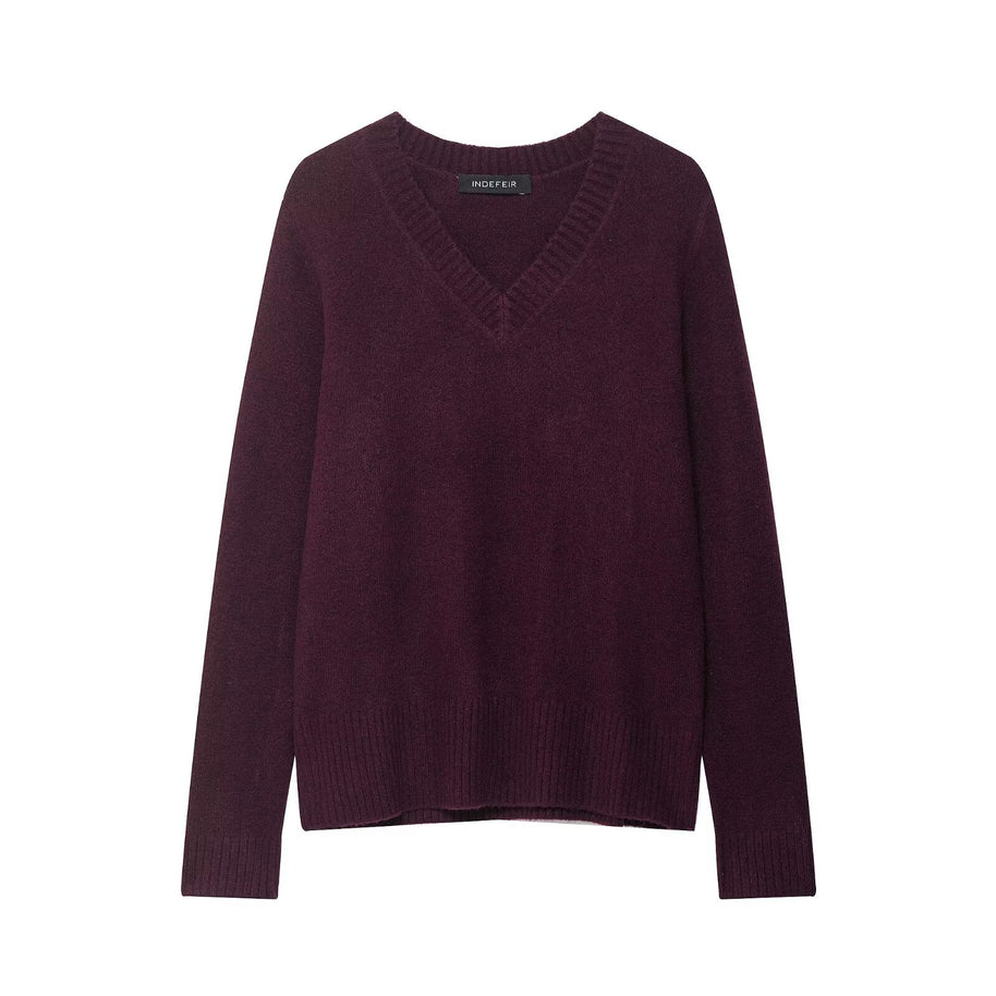 Damen Pullover mit V-Ausschnitt und weichem Material WW