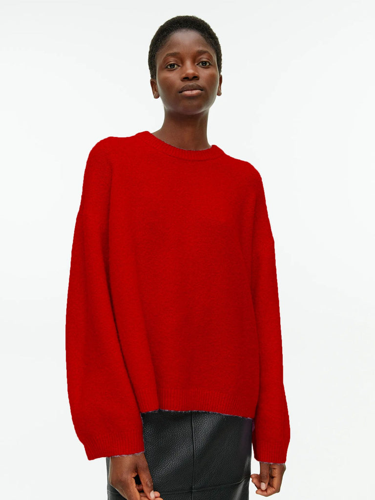 Damen lässiger Pullover mit V-Ausschnitt und luftiger Passform WW